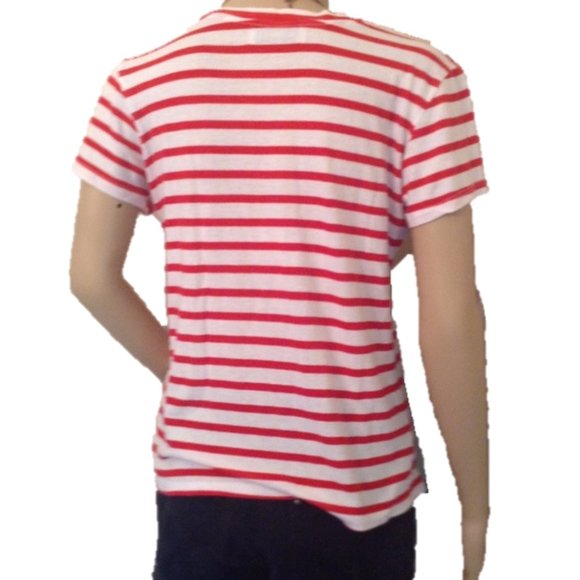 Soulcycle Short Sleeve Striped Tee Shirt Red White - Picture 2 of 6